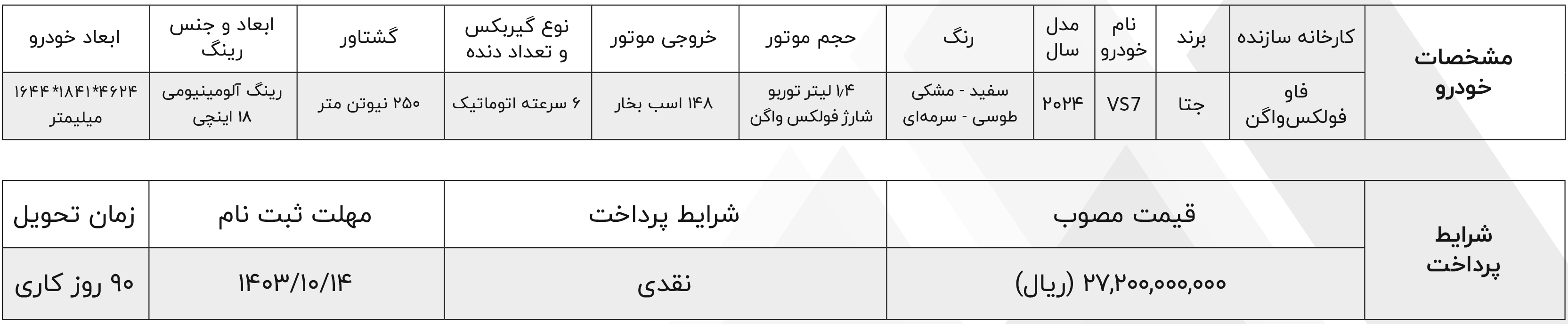 ثبت نام جتا vs7 وارداتی