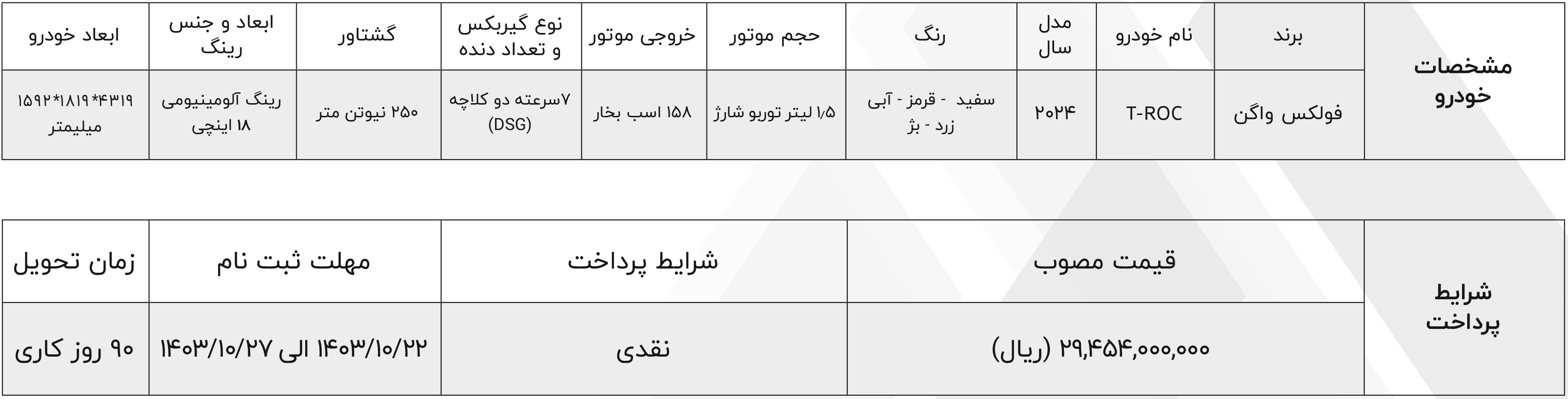 ثبت نام فولکس تیراک ماموت خودرو